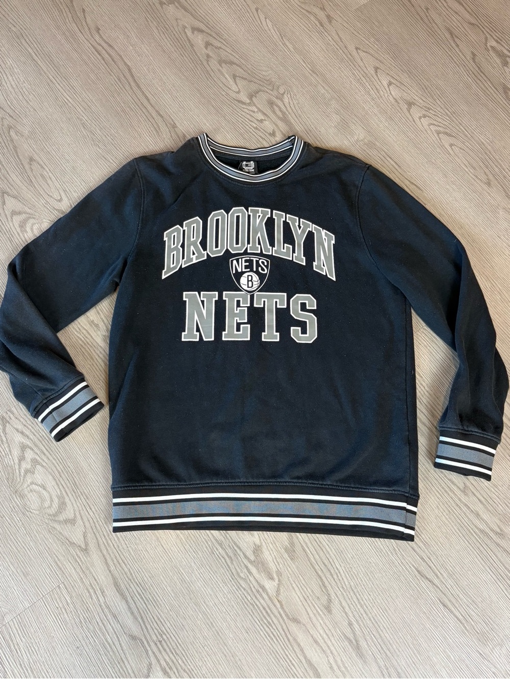 Brooklyn Nets Black Crewneck Pullover Sweatshirt